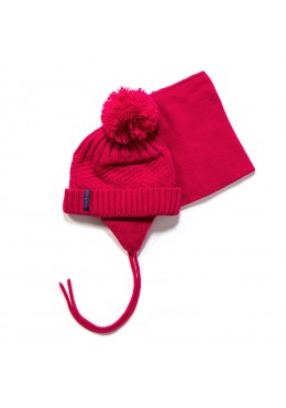 Peluche зимняя шапка и манишка для девочки F17 ACC 72 EF Raspberry
